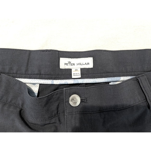Peter Millar Mens Performance Golf Shorts Blue/Gray Size 38 Camo Pocket Lining - Picture 3 of 10